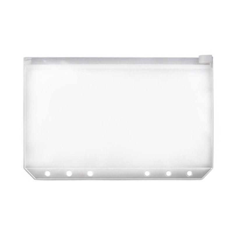 12X A5/A6/A7 Binder Pocket Zipper 6 Holes Pvc Document Filling Bags Clear Kit - A5(21*15CM)