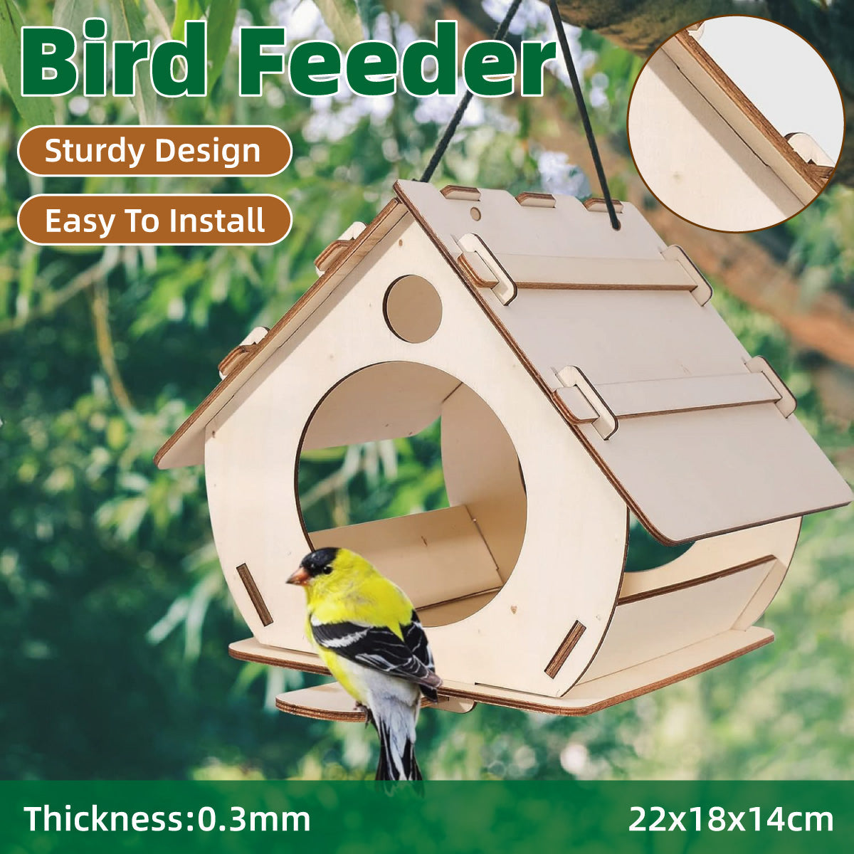 Hanging Bird House Nest Feeder Outdoor Garden Cage Shelter For Small Wild Birds
