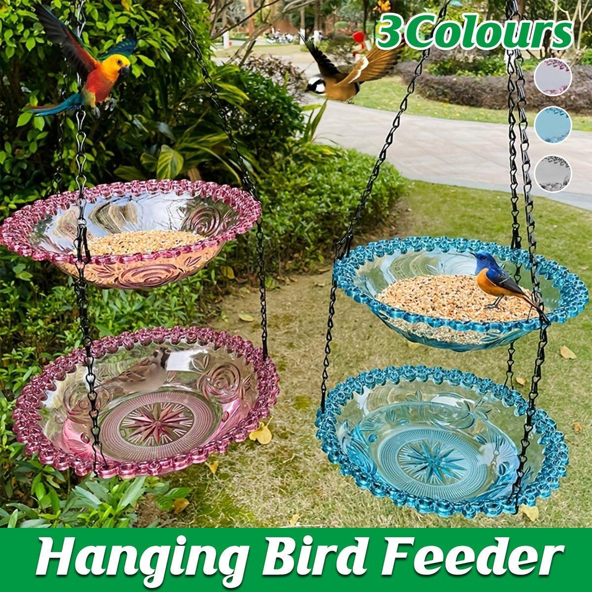 Outdoor Hanging Bird Feeder Bath Garden Patio Decoration for Attracting Birds - Purple
