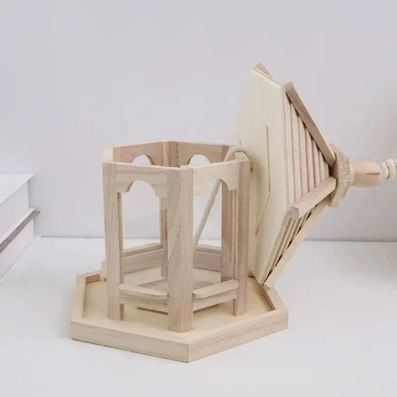Wooden Bird Feeder Pavilion Style Birdhouse Weatherproof for Garden Outdoor