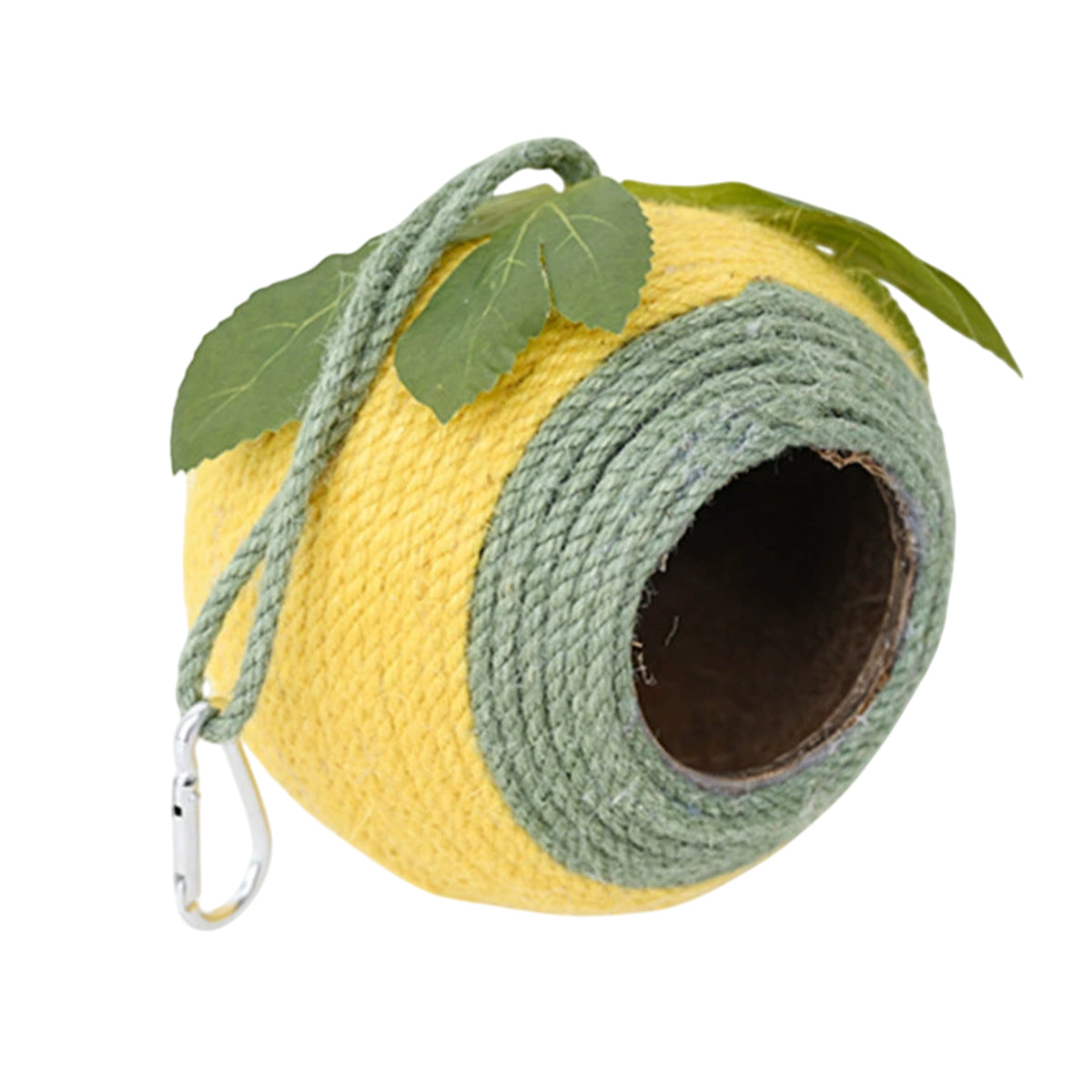 Bird Nest Parrot Nest Coconut Shell Braided Twine Colourful Cage Hanging Bed - White-Brown-Screw Model