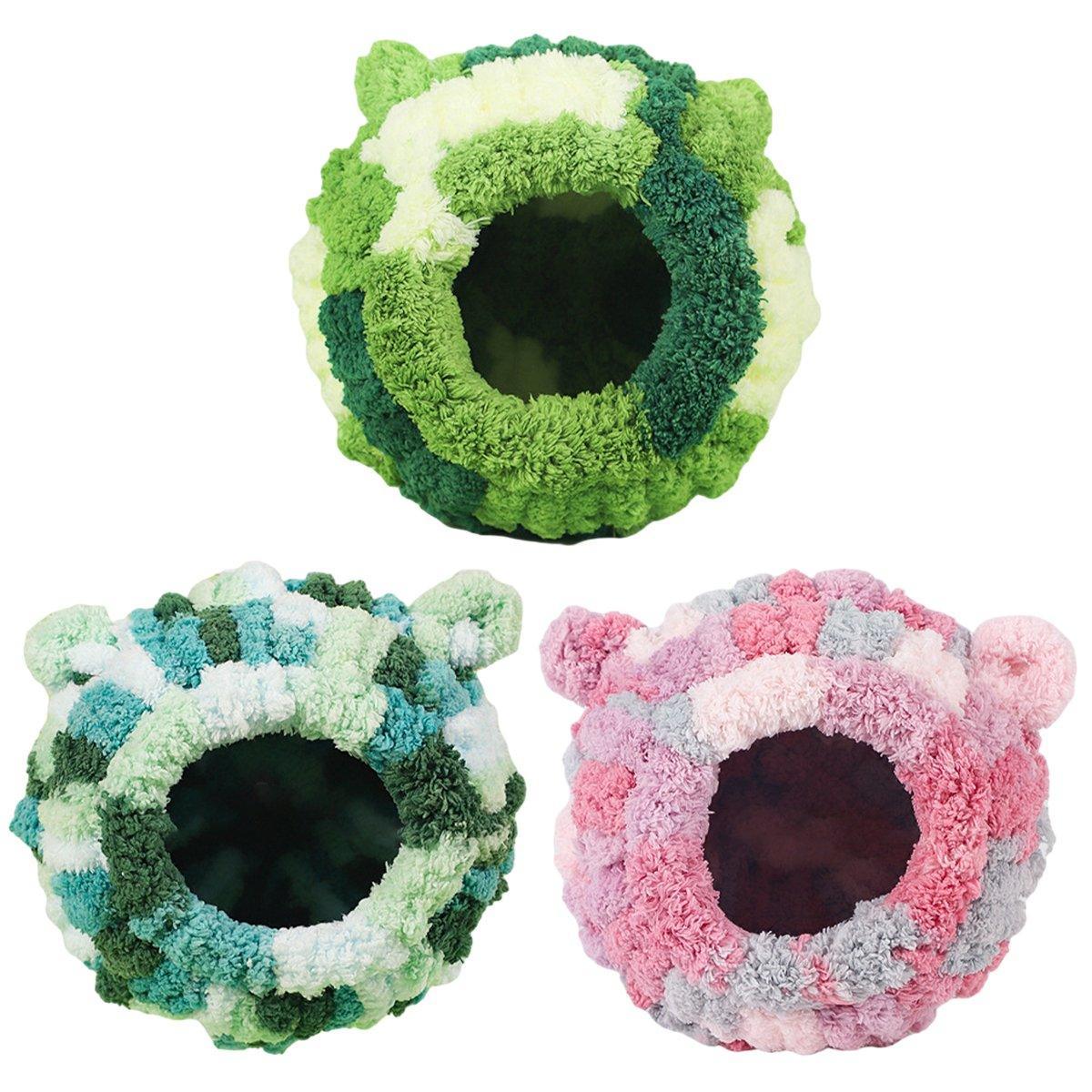 Hanging Warm Cotton Nest Hammock Cozy Bed for Parrots and Other Bird Species - Green