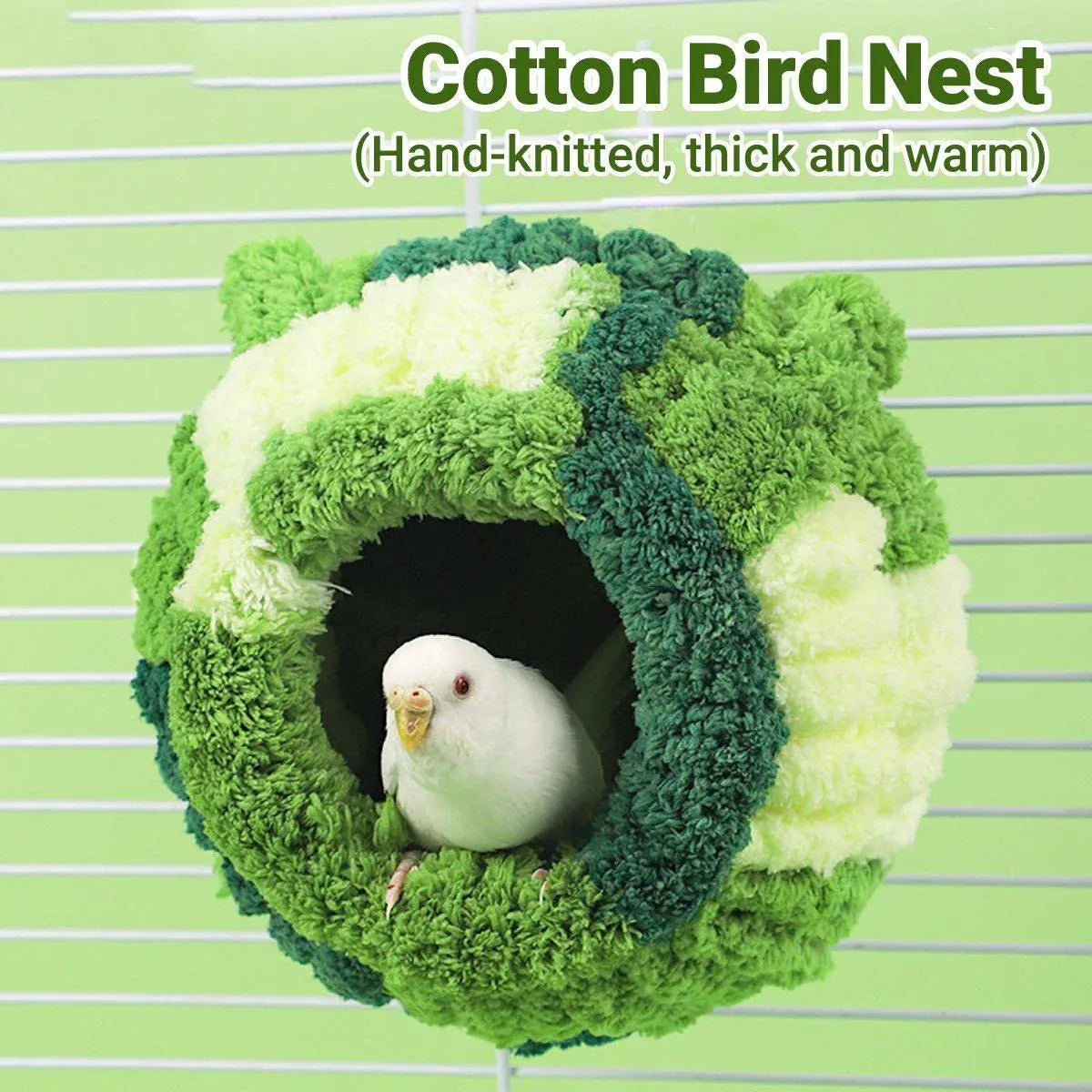Hanging Warm Cotton Nest Hammock Cozy Bed for Parrots and Other Bird Species - Pink