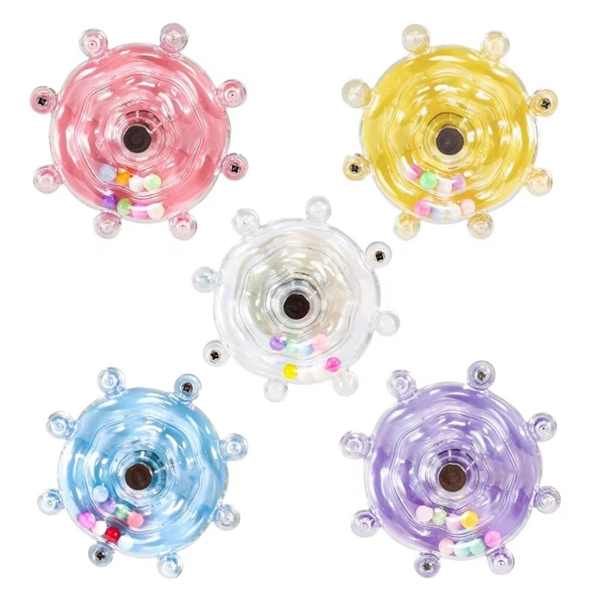 Interactive Parrot Spinning Wheel Stress Relief Toy for Small Birds Durable - Purple