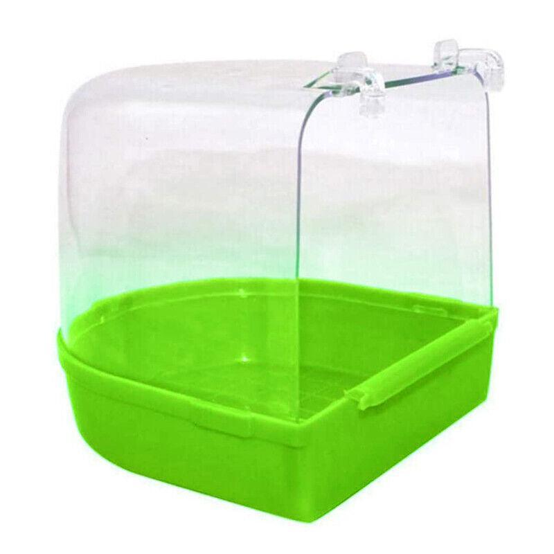 Bird Water Bath Tub For Pet Cage Hanging Bowl Parrot Birdbath Pet Cleaning - Green