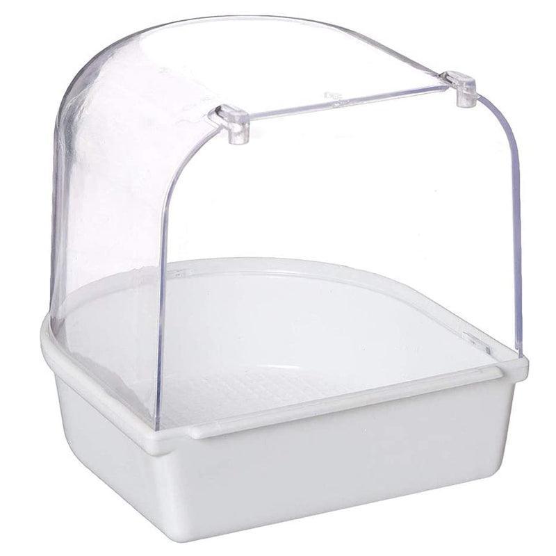 Bird Water Bath Tub For Pet Cage Hanging Bowl Parrot Birdbath Pet Cleaning - Yellow