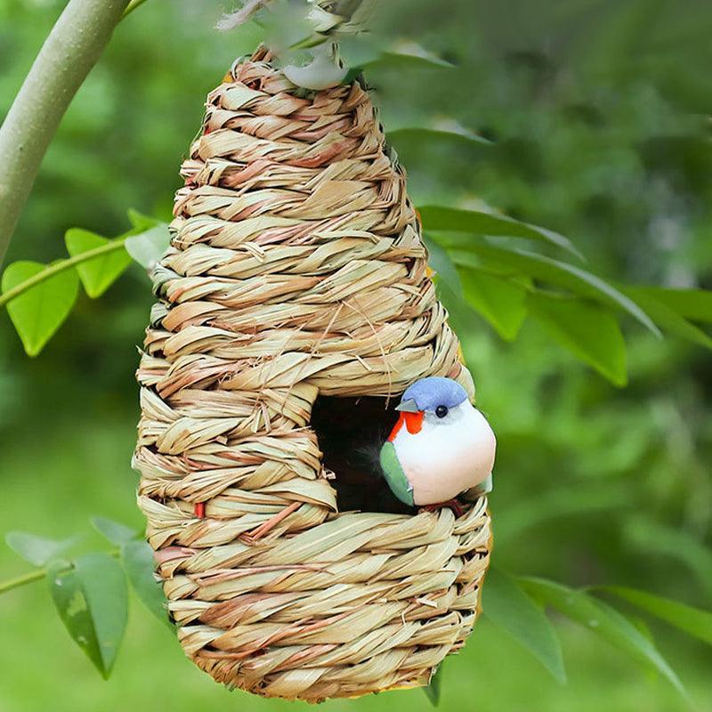 Qttie Bird Nest Breeding Box House Bed Cage Hut Cave Canary Finch Budgie Parrot - Water drop
