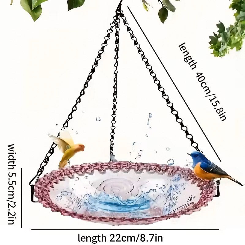Balcony Bird Feeder Hanging Rail Mount Outdoor Suspended Feeding Station Garden - Blue