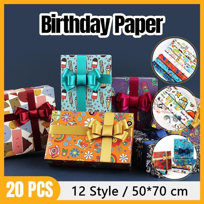 20pcs Cute Animal Cartoon Gift Wrapping Paper for Toys Bookskin and Crafts - Cute smiley face-20PCS