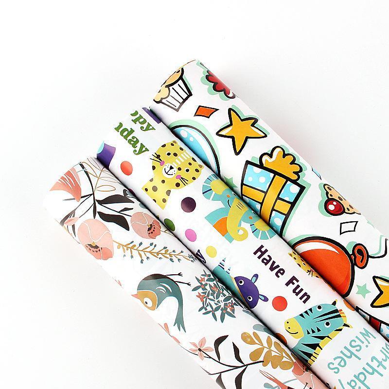 20pcs Cute Animal Cartoon Gift Wrapping Paper for Toys Bookskin and Crafts - Cute smiley face-20PCS