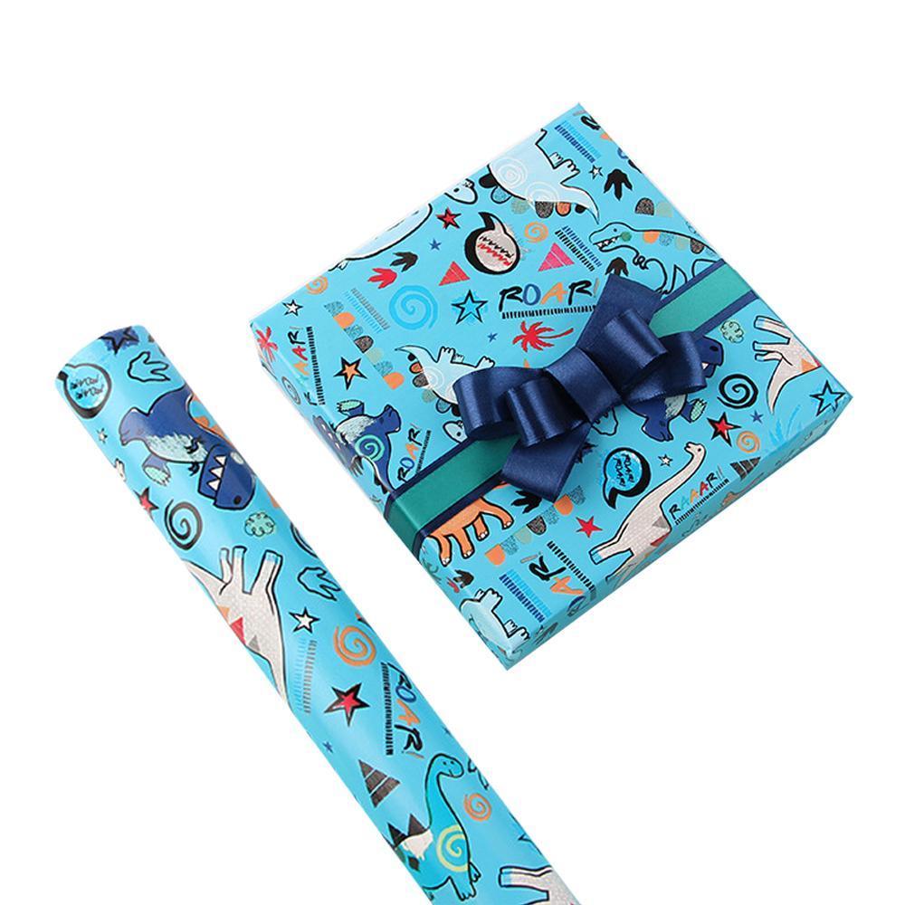 20pcs Cute Animal Cartoon Gift Wrapping Paper for Toys Bookskin and Crafts - Blue Car-20PCS