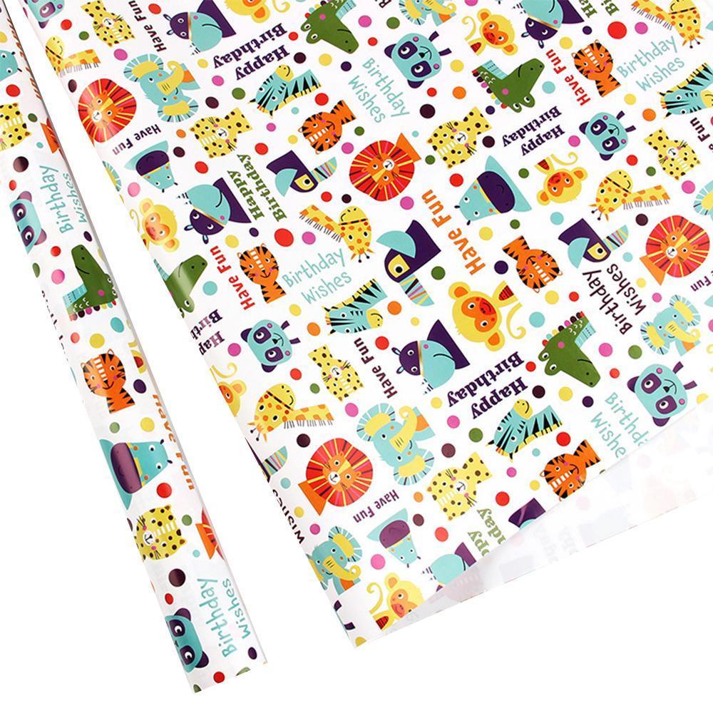 20pcs Cute Animal Cartoon Gift Wrapping Paper for Toys Bookskin and Crafts - Blue Dinosaurs-20PCS