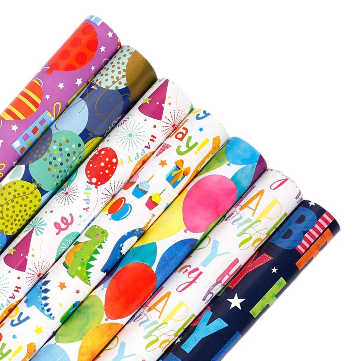 3 Pack Colorful Celebration with Premium Present Wrapping Paper - CSQQ