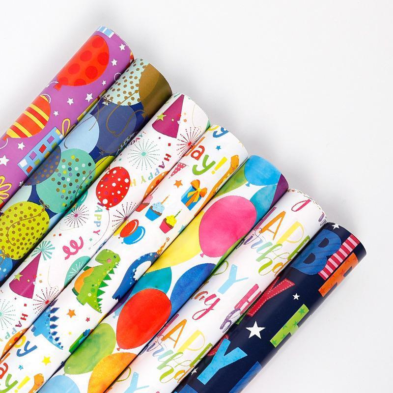 3 Pack Colorful Celebration with Premium Present Wrapping Paper - QQLW