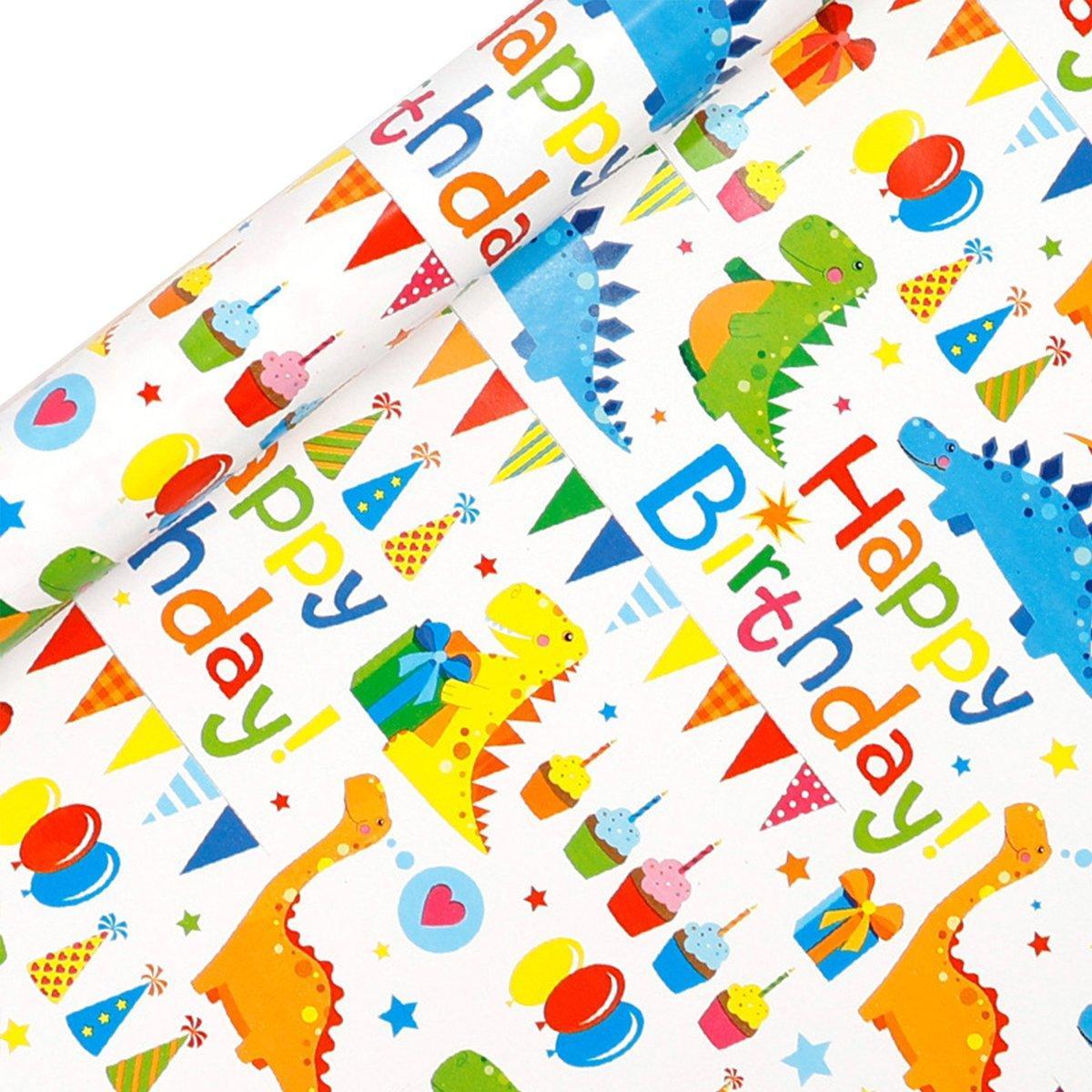 3 Pack Colorful Celebration with Premium Present Wrapping Paper - QQLW