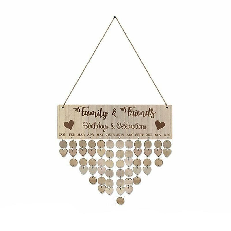 DIY Family Birthday Reminder Wooden Hanging Perpetual Calendar