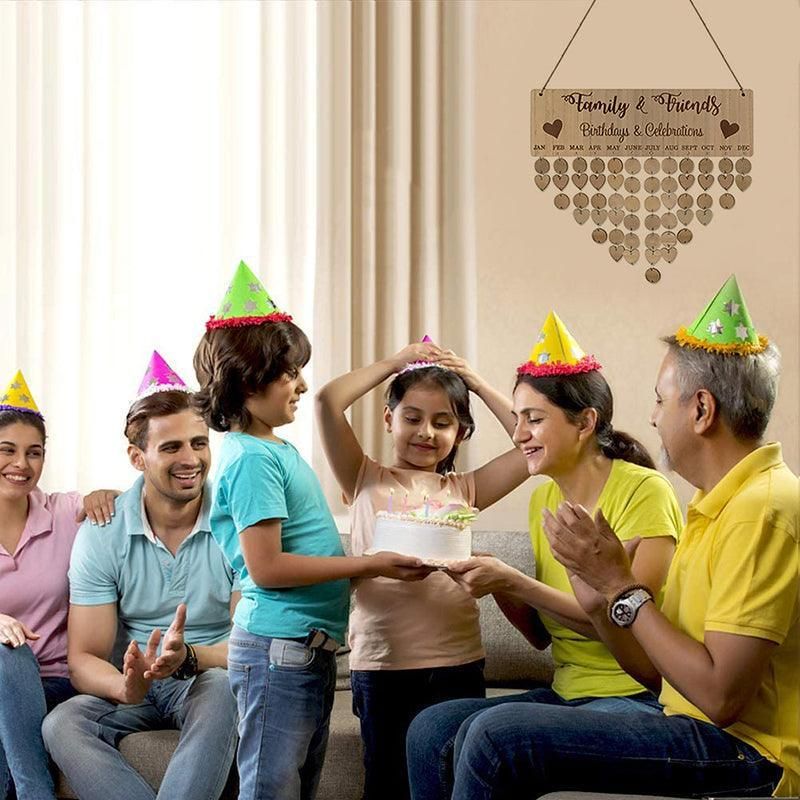 DIY Family Birthday Reminder Wooden Hanging Perpetual Calendar