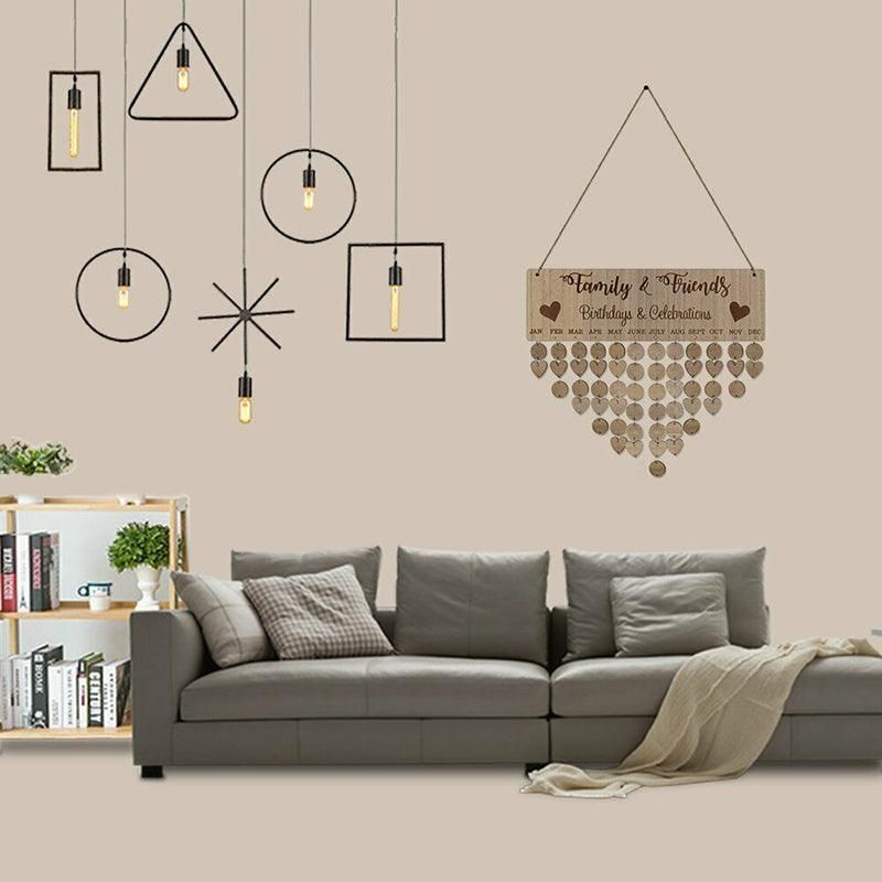 DIY Family Birthday Reminder Wooden Hanging Perpetual Calendar