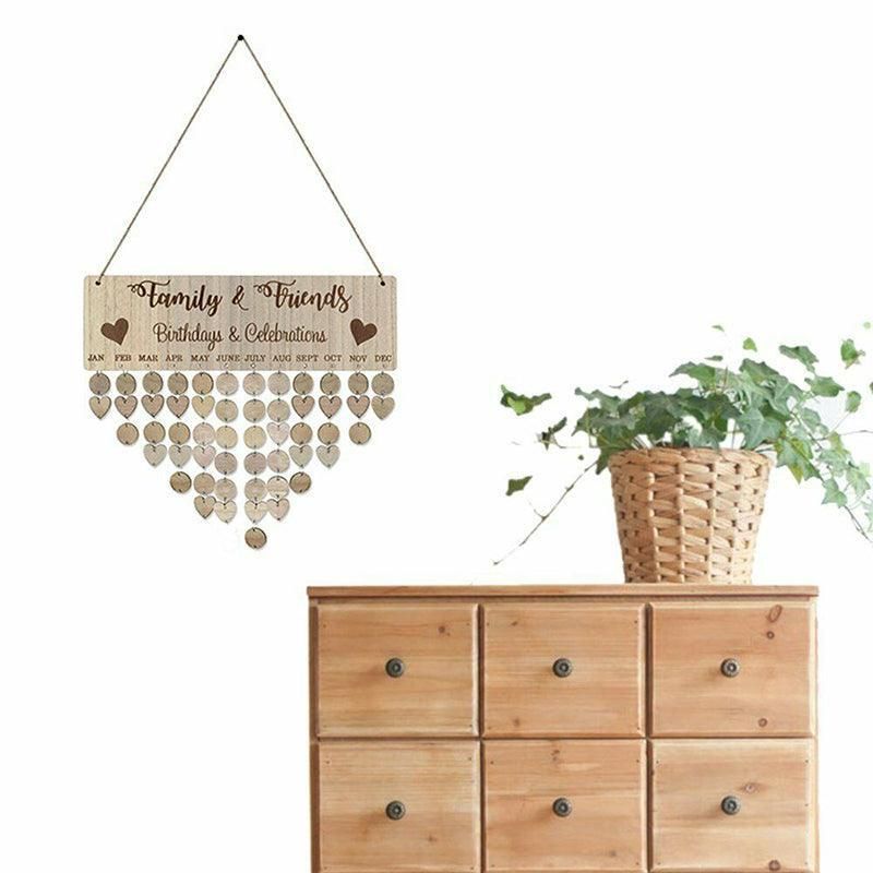 DIY Family Birthday Reminder Wooden Hanging Perpetual Calendar
