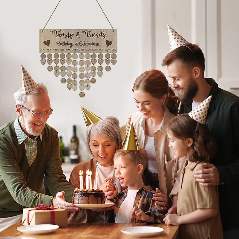 DIY Family Birthday Reminder Wooden Hanging Perpetual Calendar