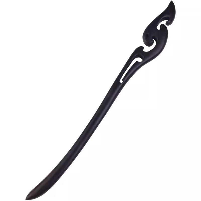 Retro Wooden Carved Hair Sticks Women Hairpin Barrette Chopsticks Accessories - A