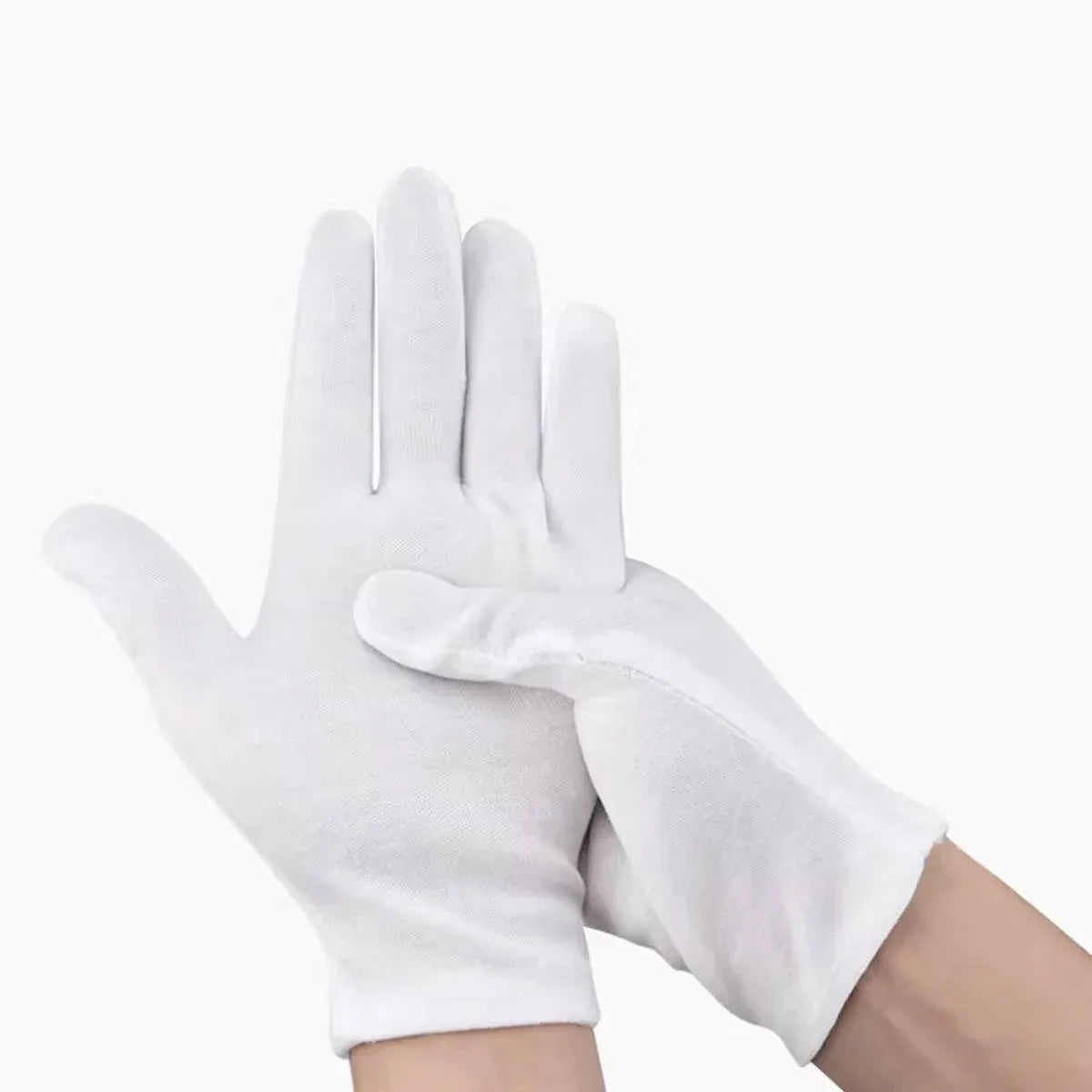 12 Pairs Cotton Work Gloves Breathable Knit L Black XL White - L