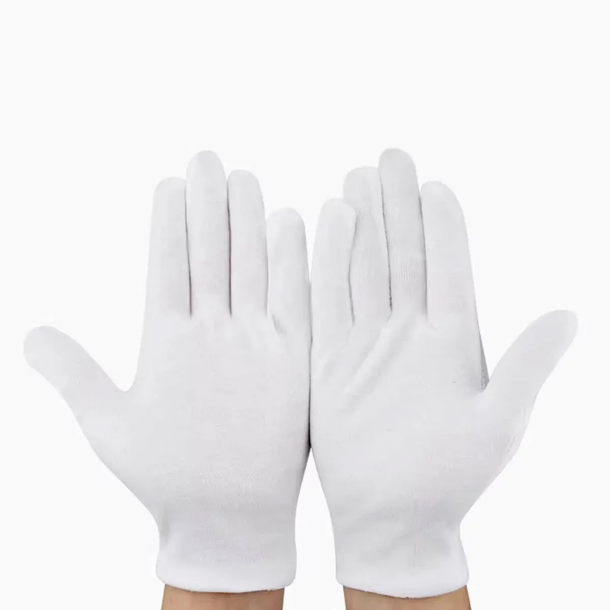 12 Pairs Cotton Work Gloves Breathable Knit L Black XL White - L
