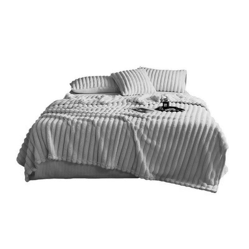 Plush Blanket Leisure Blanket Autumn Winter Warm Nap Throw Soft Cozy - Khaki-150x200cm