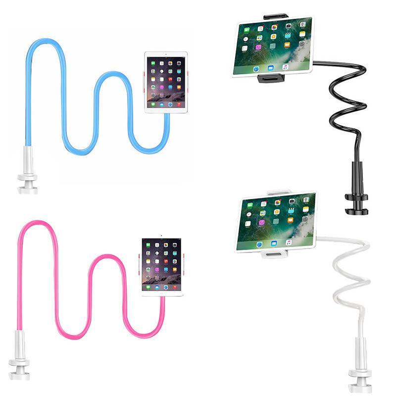 Adjustable Flexible Phone Tablet Holder with Clamp for Bed Desk Mount Use - Blue