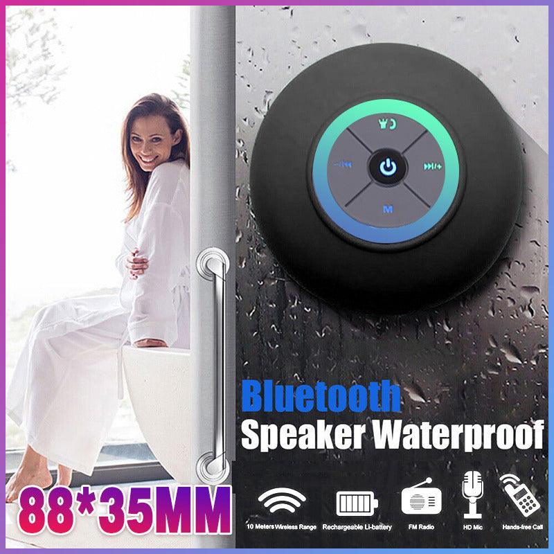 Waterproof Bluetooth Shower Speaker with LED Light FM Radio and Suction Cup