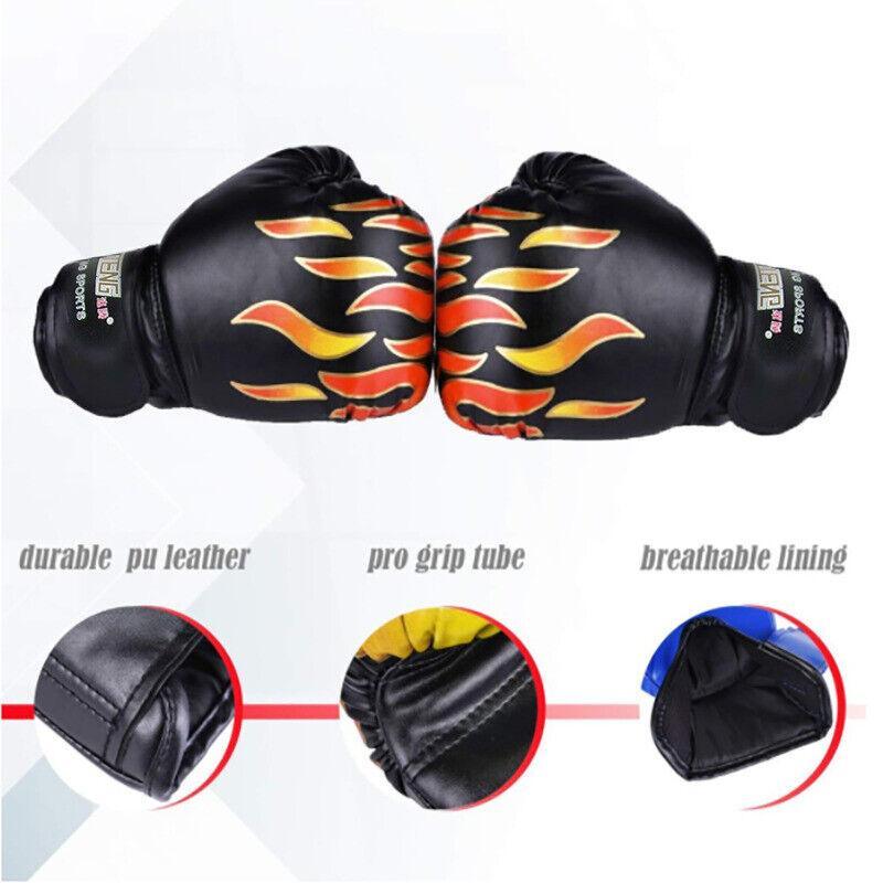 Boxing Sparring Training Gloves MMA Kickboxing Punching Gloves for Practice Sessions - Green [Map Pattern]