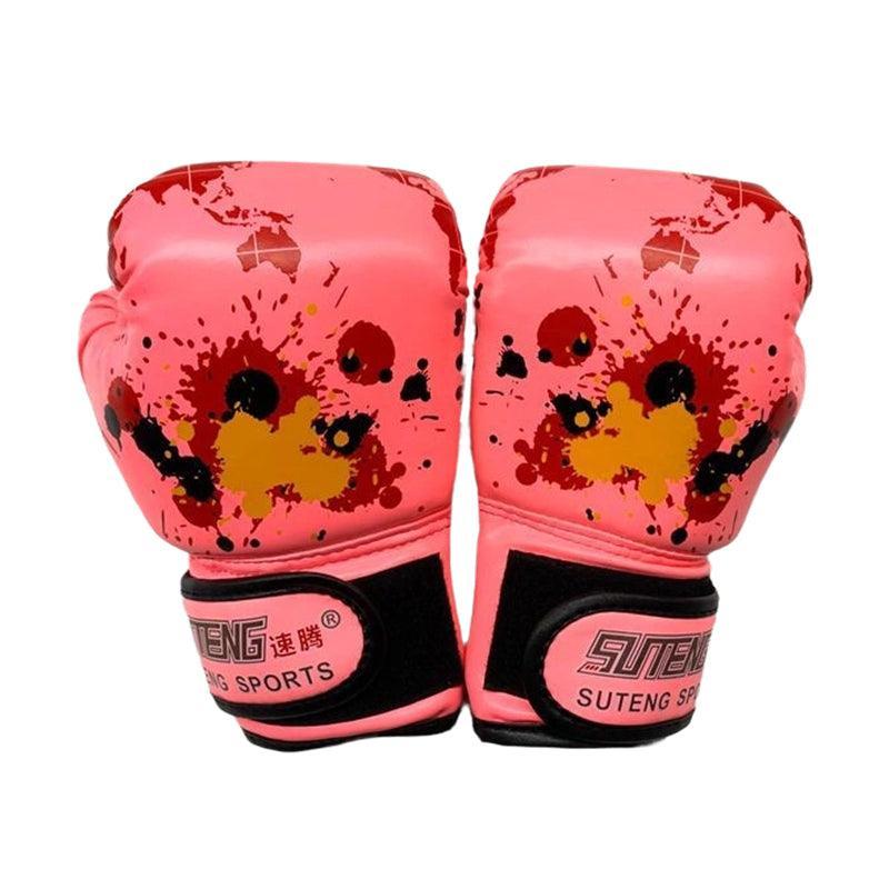 Boxing Sparring Training Gloves MMA Kickboxing Punching Gloves for Practice Sessions - Green [Map Pattern]