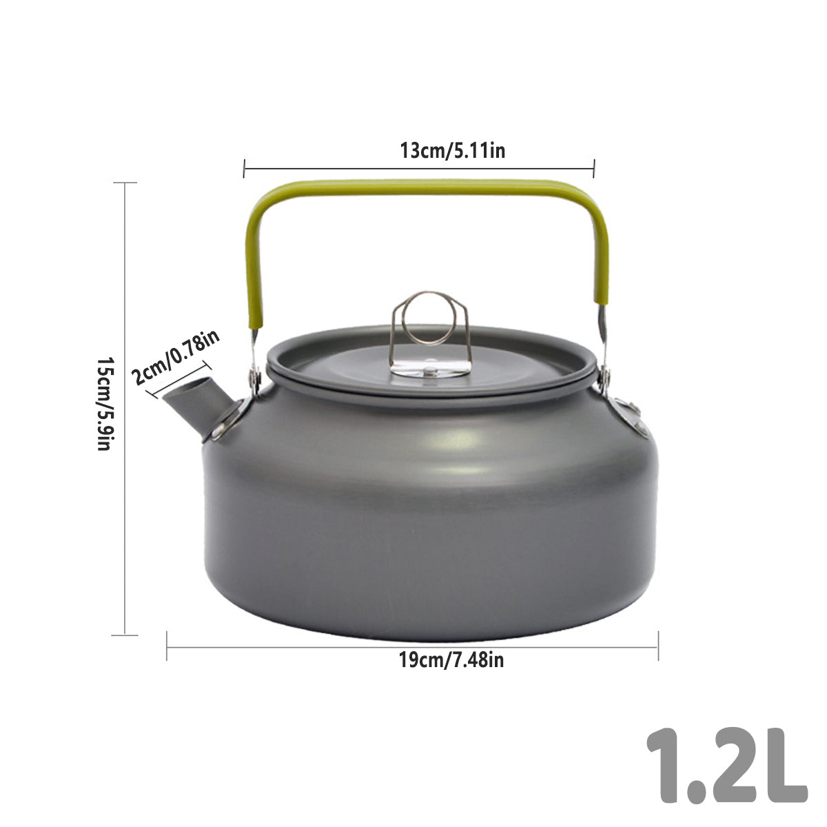 1.2L Outdoor Teapot Camping Hiking Portable Aluminum Kettle Coffee Pot Travel