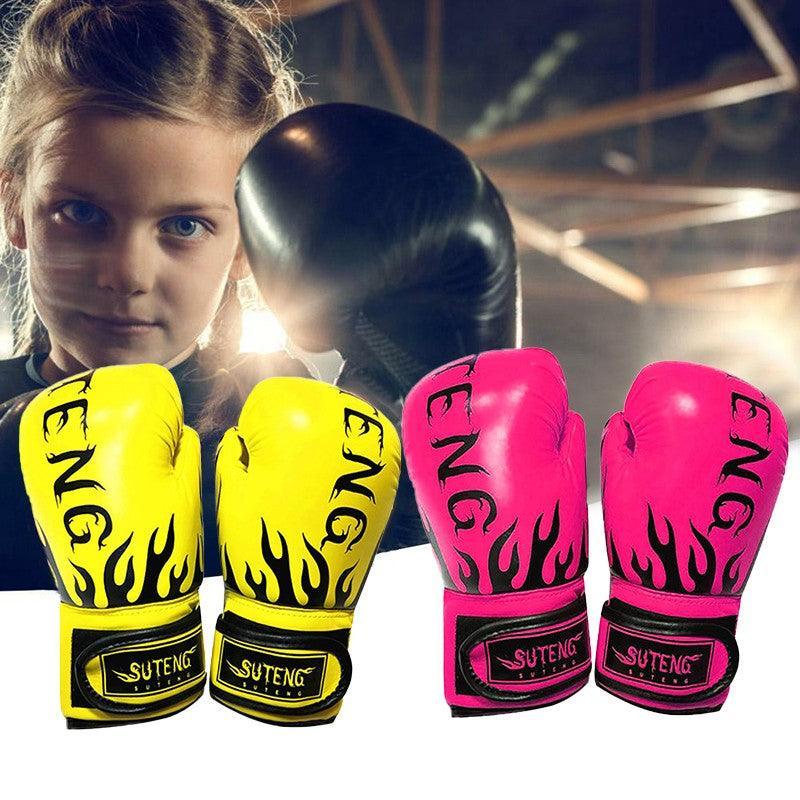2PCS PU Boxing Training Gloves for Young Beginners Suitable for Ages 3-12 - Pink