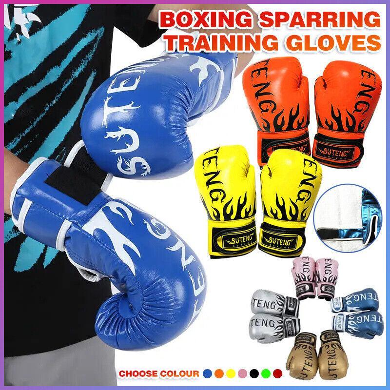 2PCS PU Boxing Training Gloves for Young Beginners Suitable for Ages 3-12 - Yellow