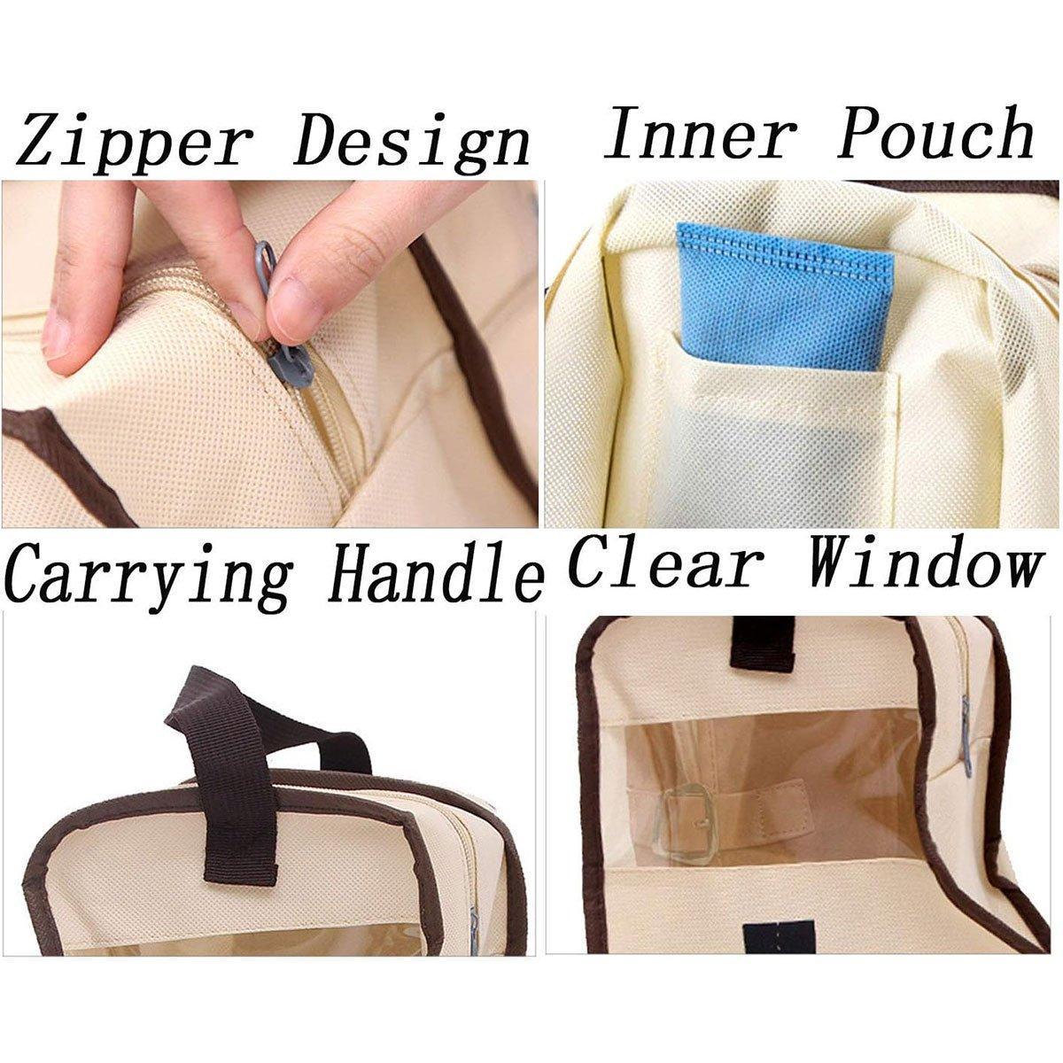 4PCS Beige Travel Shoe Bag Home Boot Storage Visual Dustproof Long Short Covers