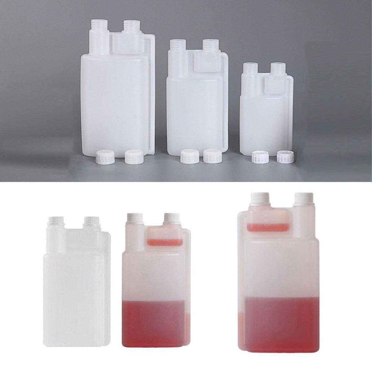 250-1000ml Plastic Twin Chamber Bottle with Tamper Evident Cap for Chemical Liquids - 10Pcs 1000ml
