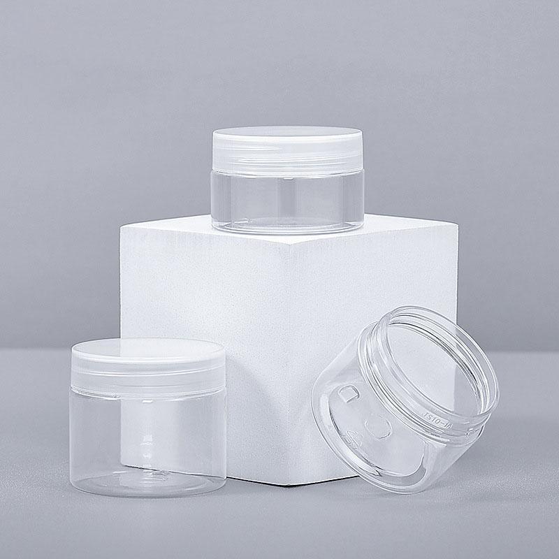 10pcs Transparent Wide Mouth Plastic Jars with Cap Skin Care Cream Containers - 40ml
