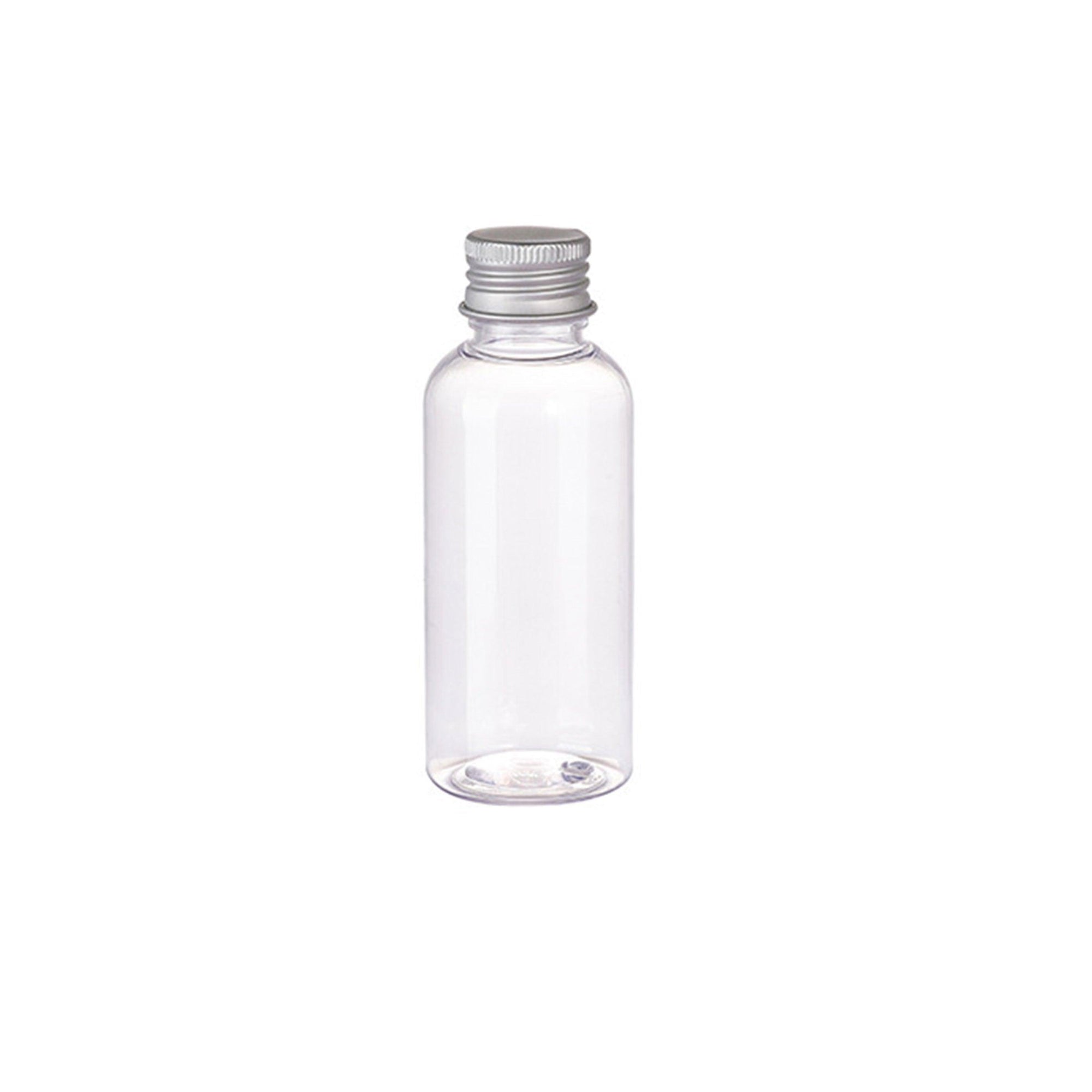 20pcs Brown Transparent Cosmetic Bottles with Aluminum Lids for Packaging - Transparent-100ml