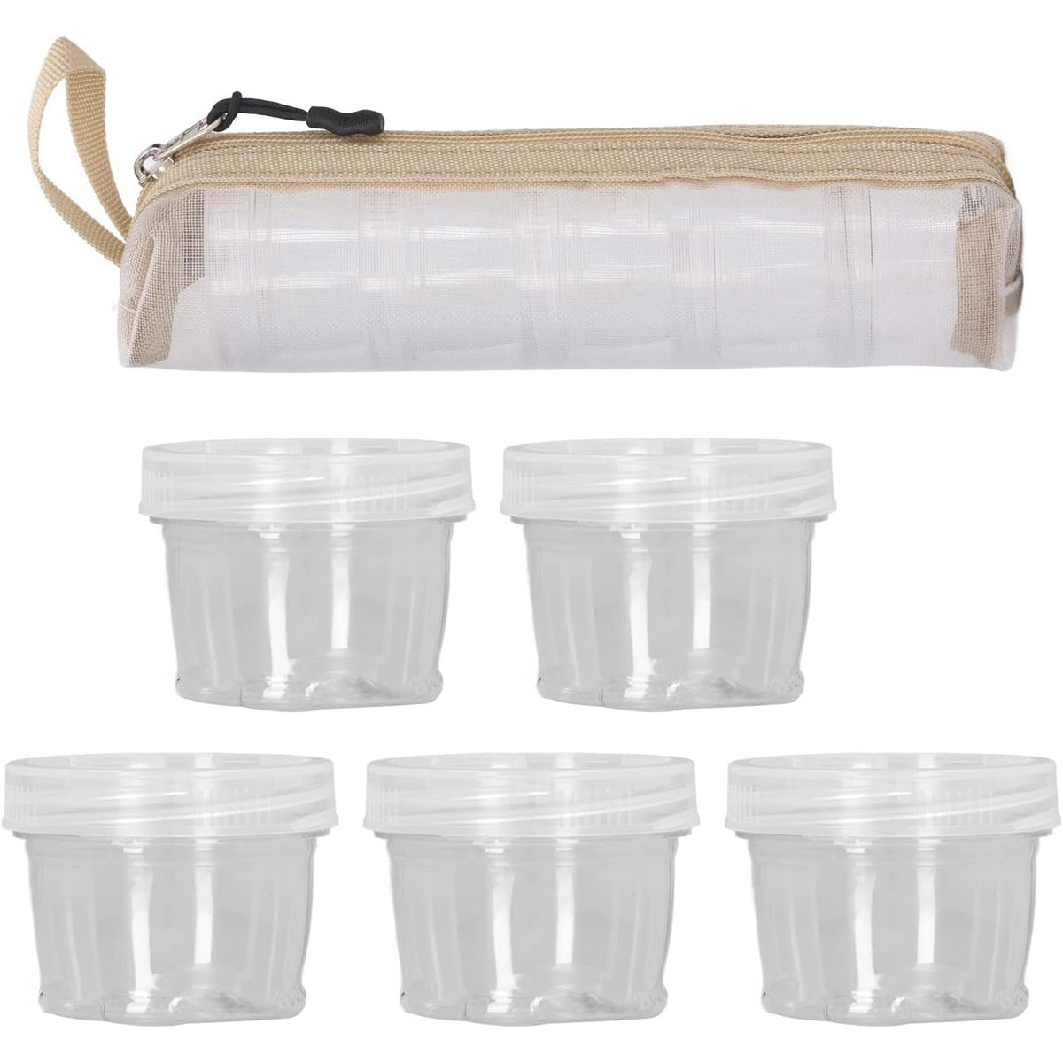 5PCS Outdoor Camping Spice Container Set Travel BBQ Seasoning Storage Box Use - White