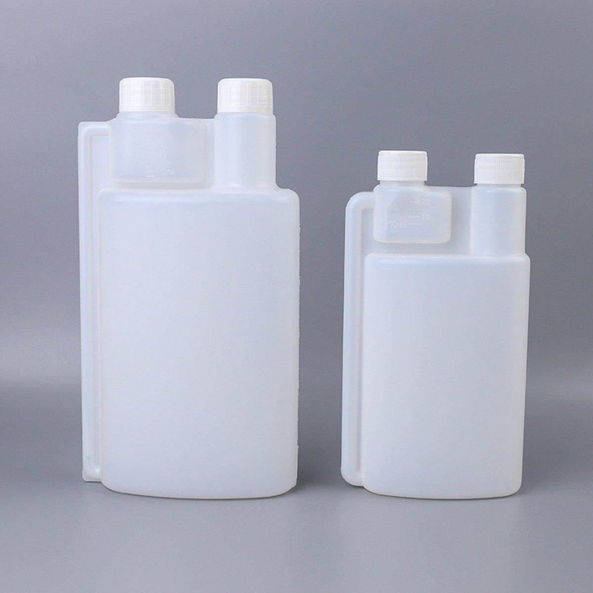 250-1000ml Plastic Twin Chamber Bottle with Tamper Evident Cap for Chemical Liquids - 8Pcs 250ml