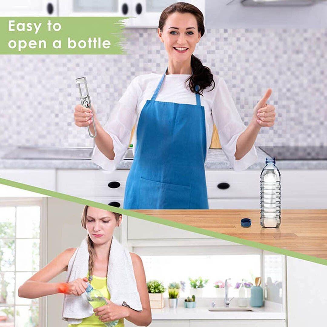 Bottle Opener Multifunctional Beer Adjustable Stainless Steel Jar Lid Gripper Au