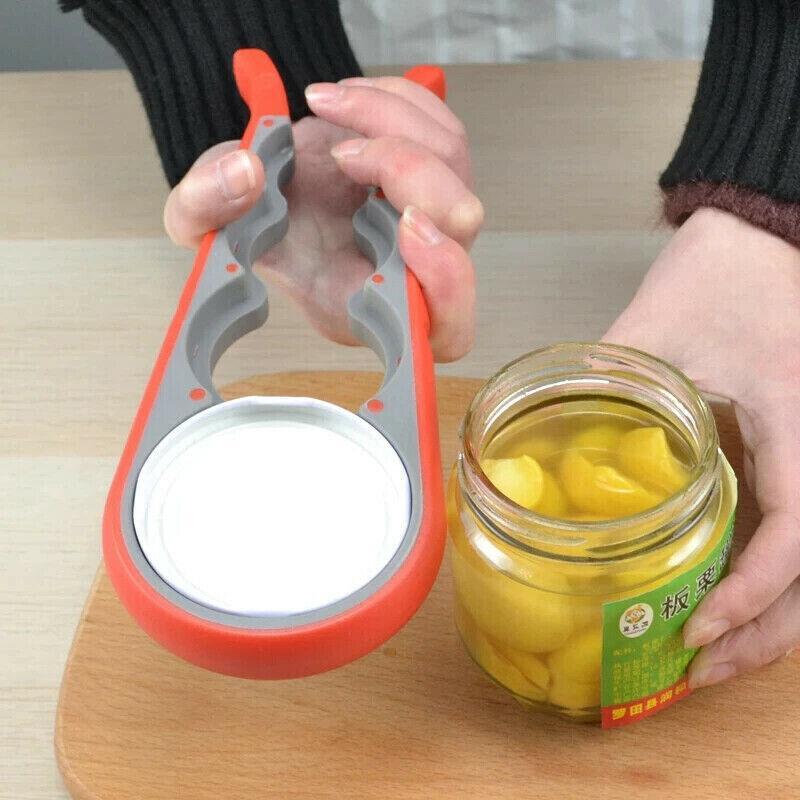 Silicone Jar Can Opener Multi-Purpose Lids Cap Arthritis Bottle Opener Easy Grip - Red