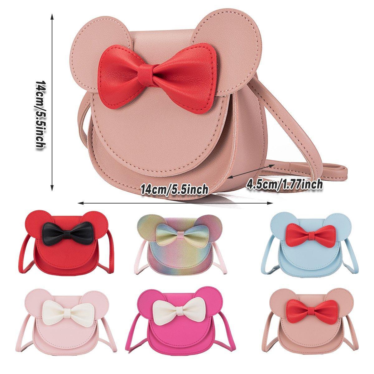 Cute Bowknot Crossbody Bag Fashionable Girls Shoulder Bag Slanting Mini Handbag - Pink