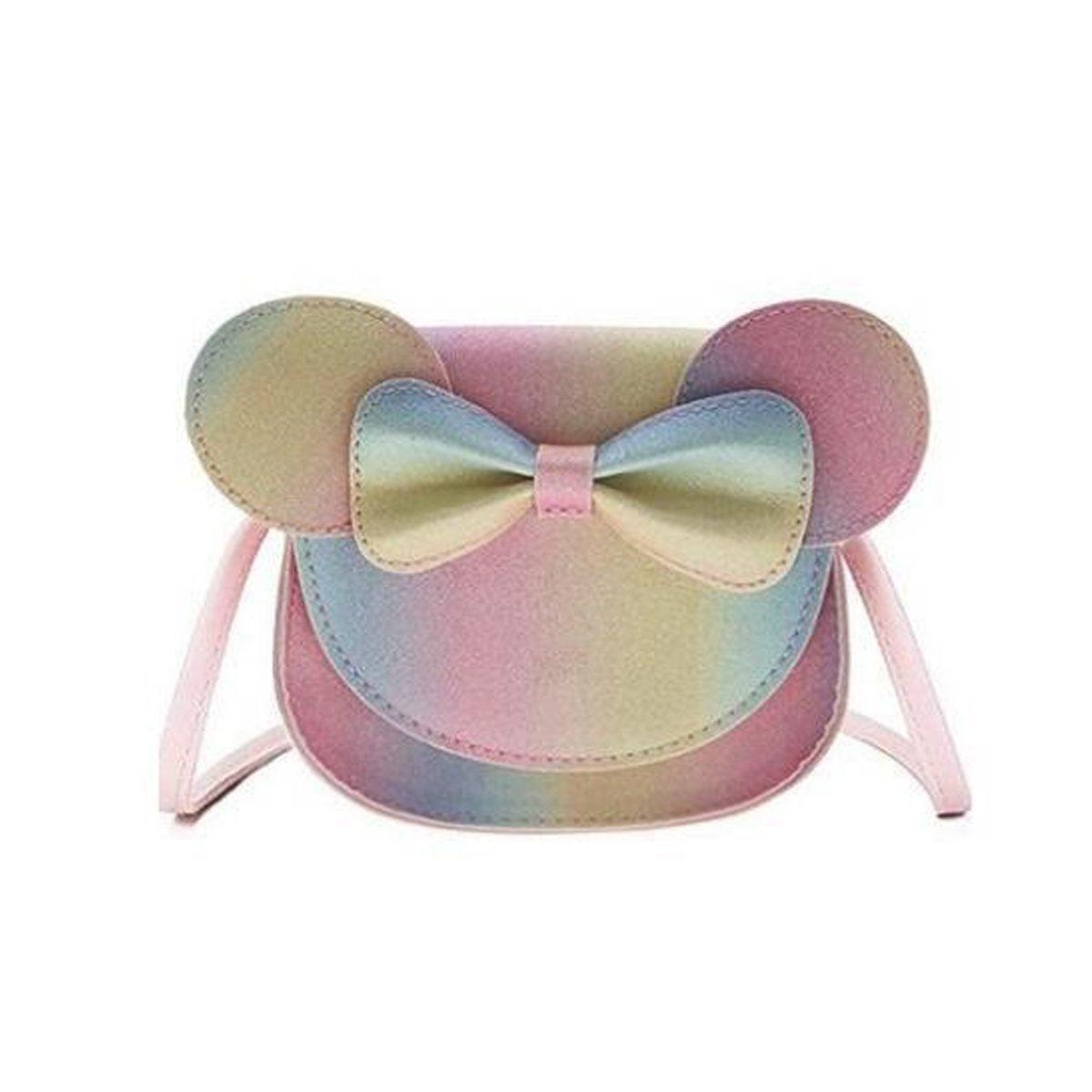 Cute Bowknot Crossbody Bag Fashionable Girls Shoulder Bag Slanting Mini Handbag - Pink