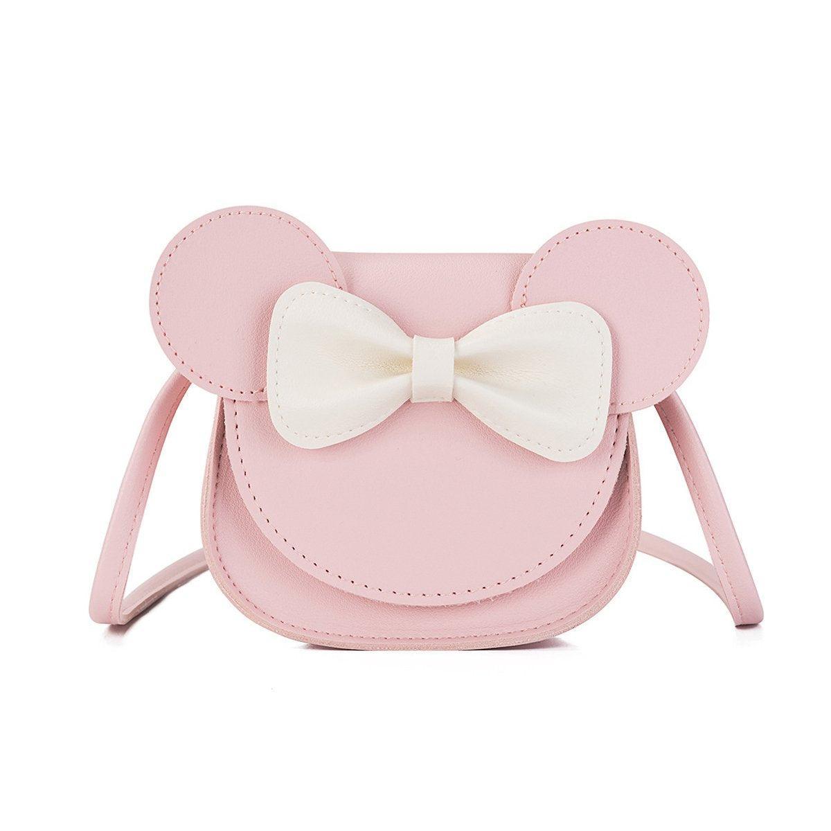 Cute Bowknot Crossbody Bag Fashionable Girls Shoulder Bag Slanting Mini Handbag - Pink