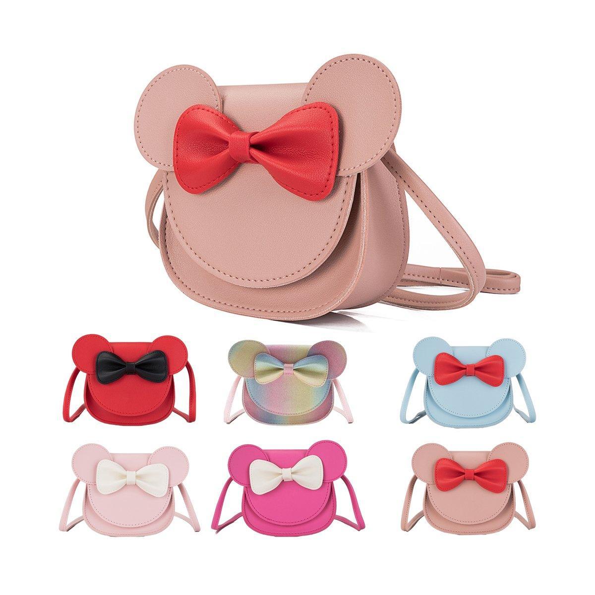 Cute Bowknot Crossbody Bag Fashionable Girls Shoulder Bag Slanting Mini Handbag - Rainbow