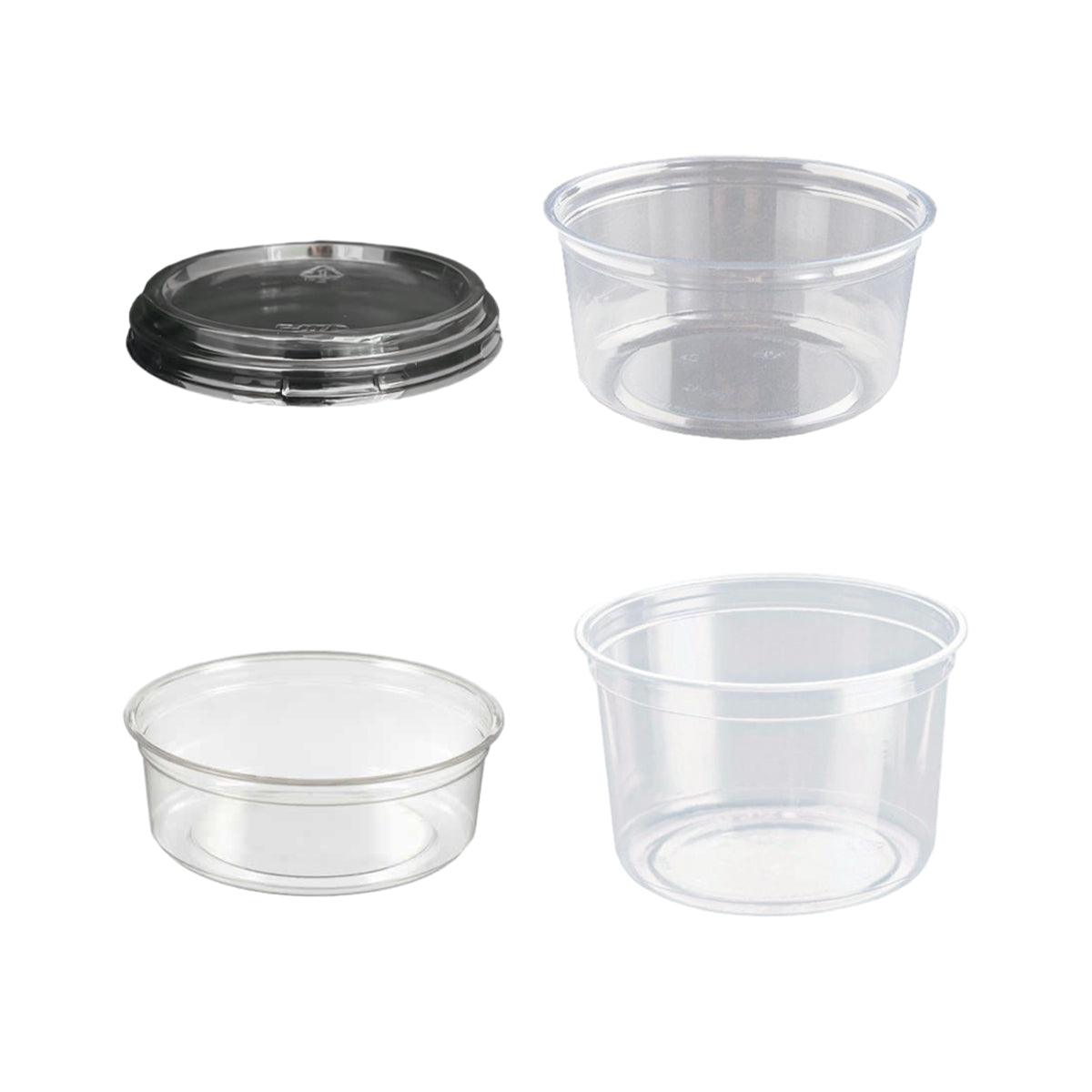 100PCS Transparent Packing Box With Cover Plastic Dessert Bowl Food Container - 12oz Bowl