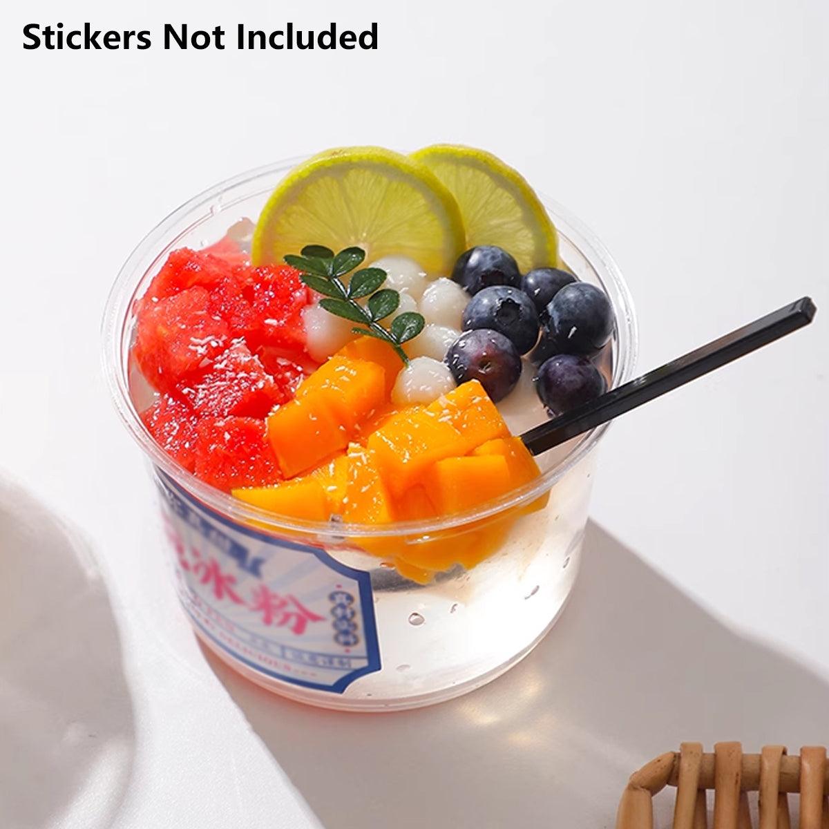100PCS Transparent Packing Box With Cover Plastic Dessert Bowl Food Container - 16oz Bowl