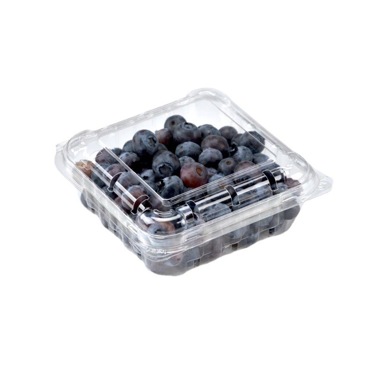 100pcs Transparent Plastic Fruit Box with Tape Cover Storage Packaging for Fruit - 125g